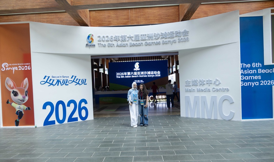 Hana and Zaynab outside the Main Media Centre on Monday afternoon. (Photos: Ramireddy Kona, OCA)