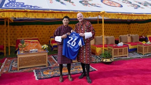 Bhutan NOC President Prince Jigyel hosts FIFA chief Infantino