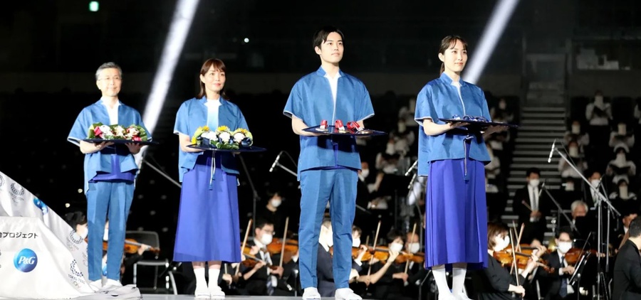 Tokyo 2020 unveils the medal ceremony items. © Tokyo 2020/Shugo Takemi