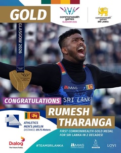 Sri Lanka’s Pathirage wins Glasgow CWG javelin gold