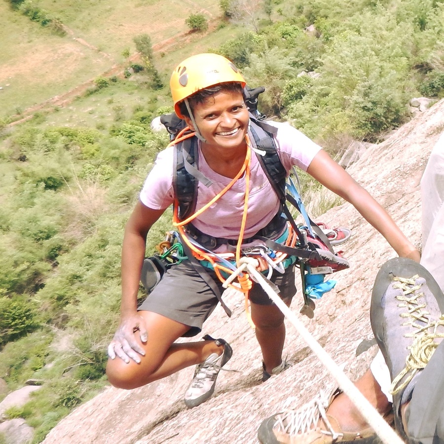 Climbing to the top....that's Jayanthi Kuru-Utumpala. ©Facebook