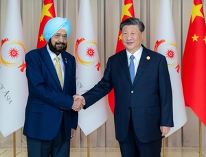 OCA Acting President Raja Randhir Singh meets with Chinese President Xi Jinping