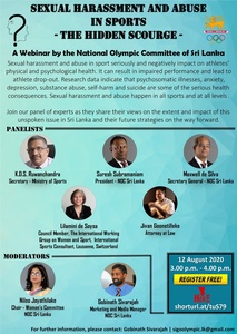Sri Lanka Olympic Committee to hold sexual harassment webinar