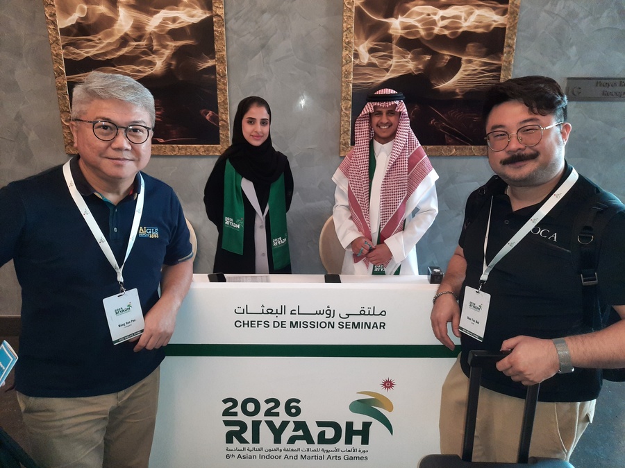 Welcome to Riyadh, Macau NOC!  One of the AIMAG-themed coaches ready for action