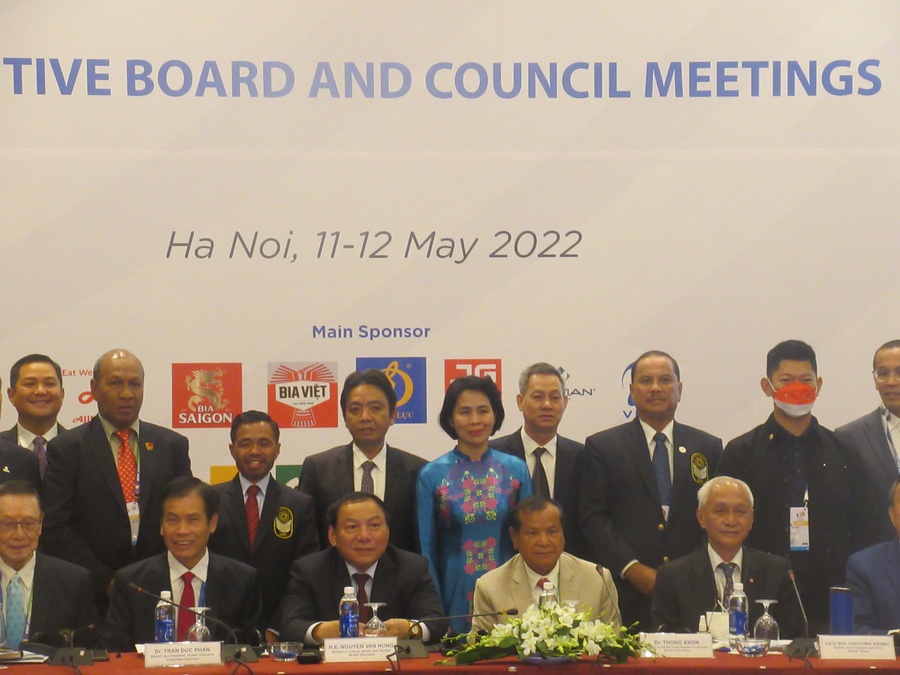 The top table at the SEAGF Council meeting at the Hyatt Regency in Hanoi on Thursday. © OCA