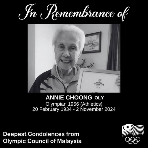 Malaysia NOC mourns passing of country’s first female Olympian Annie Choong