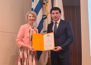 Uzbekistan NOC Secretary General Oybek Kasimov earns MEMOS degree