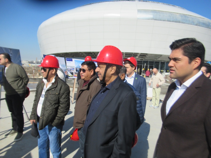 The OCA Coordination Committee members visit Olympic City on Wednesday.