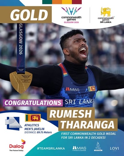 Sri Lanka’s Pathirage wins Glasgow CWG javelin gold