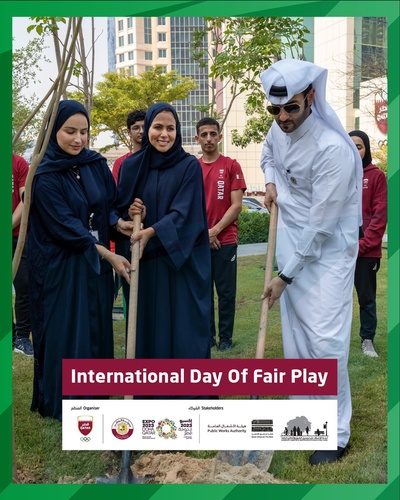 Qatar Olympic Committee celebrates International Day of Fair Play by planting a tree