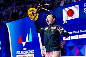 Sakamoto bids golden farewell with fourth world figure skating title