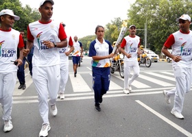 Jakarta - Palembang 2018 | New Delhi, India - 18th Asian Games Torch Relay 2018