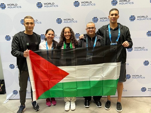 Palestine swimming celebrates national record for Marina Abu Shamaleh