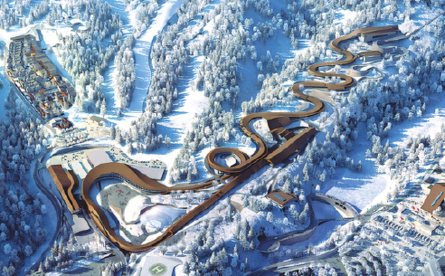 An artist’s impression of the National Sliding Center at Yanqing. © China.org.cn