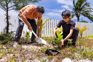 OCA and AINAGOC officials in tree-planting campaign to battle rising sea levels in the Maldives