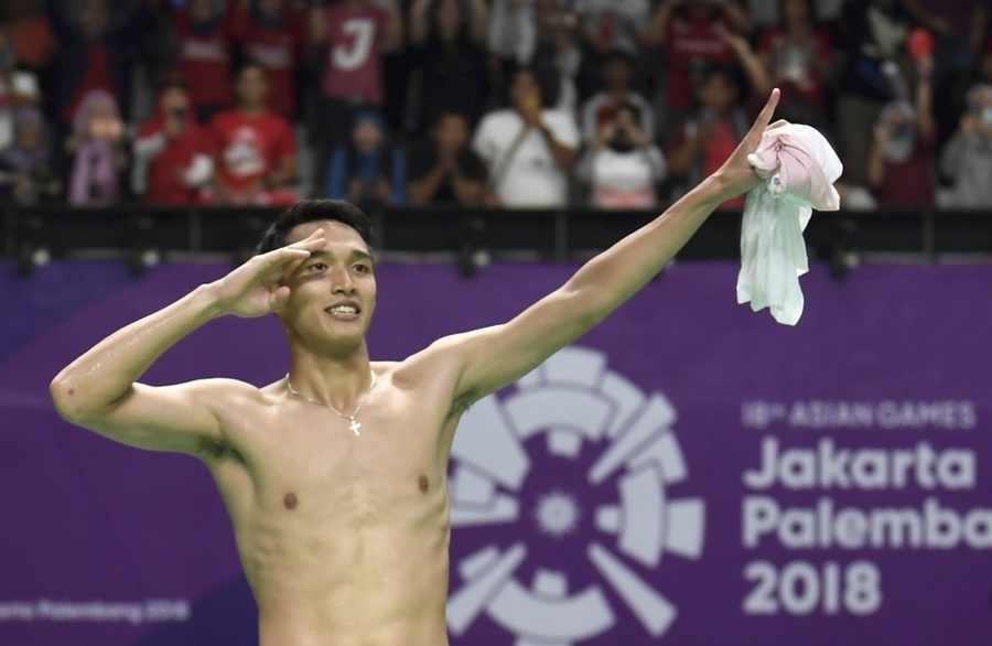 Indonesia's Asian Games 2018 champion Jonatan Christie. © Jakarta Globe