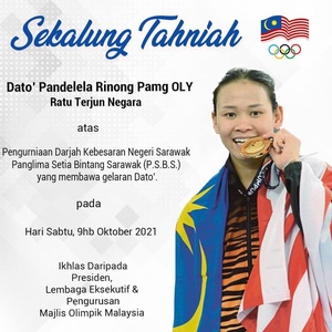 Two-time Olympic medallist Pandelela receives Sarawak state title