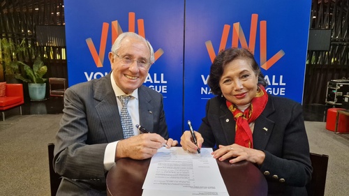 AVC President Rita Subowo signs historic three-way volleyball partnership