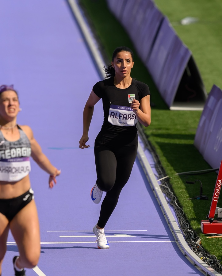 Mariam Al Farsi of UAE clocks a personal best time in Paris (Photo: UAE NOC)