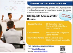 Singapore NOC promotes sports administrator course