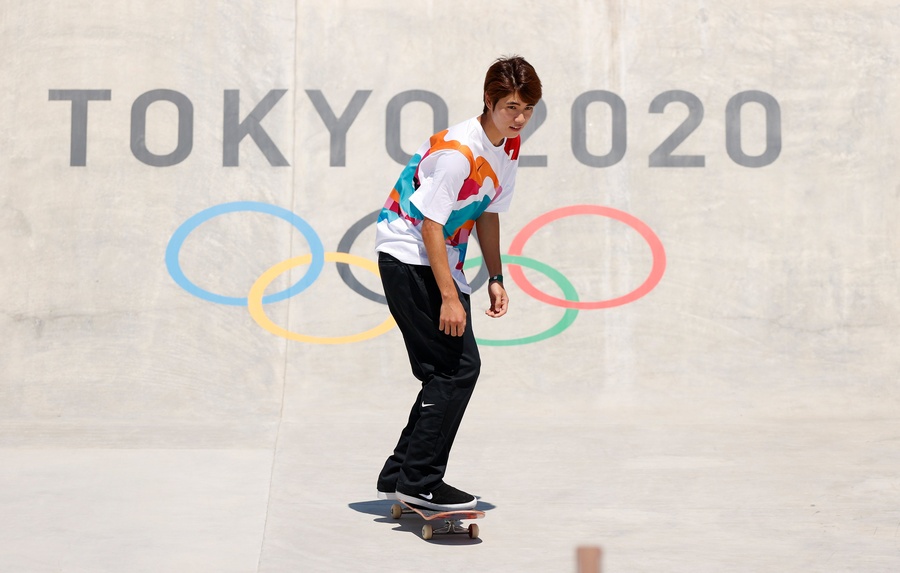 Yuto Horigome wins the first gold medal in Olympic skateboarding history. © Tokyo 2020