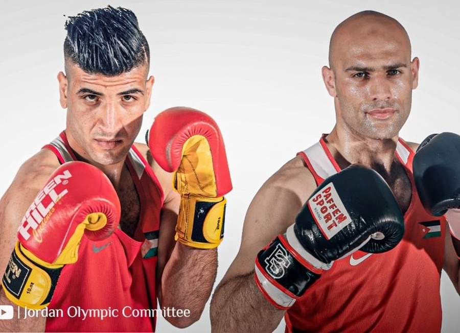 Jordananian boxers Obada Aleh (left) and Odai Al-Hindawi. © JOC
