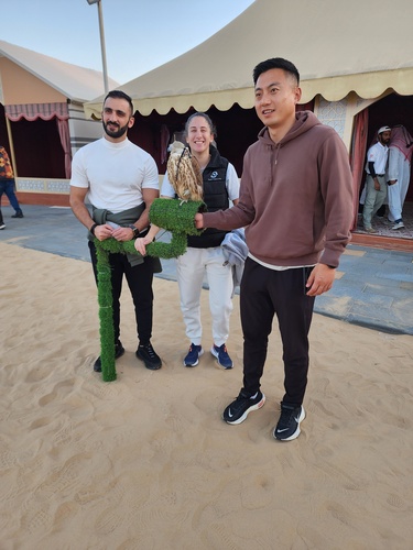 Participants at jiu-jitsu development programme enjoy a night out in the Abu Dhabi desert