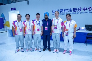 OCA Acting President Raja Randhir Singh visits Asian Games Village