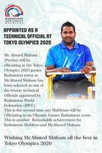 Maldives NOC congratulates badminton official on Tokyo Olympics appointment