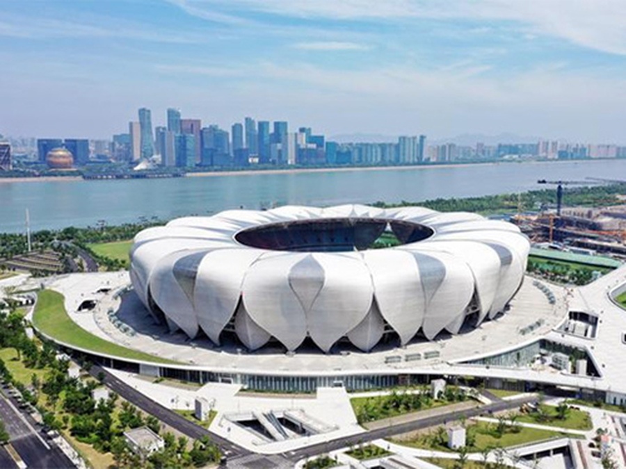 An aerial view of the Hangzhou Olympic and International Expo Centre Main Stadium, which will host the 2021 FIFA Club World Cup and the 2022 Hangzhou Asian Games. © zj.zjol.com.cn