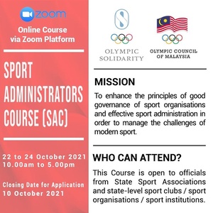 Malaysia NOC invites applications for sport administrators’ course