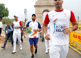 Jakarta - Palembang 2018 | New Delhi, India - 18th Asian Games Torch Relay 2018