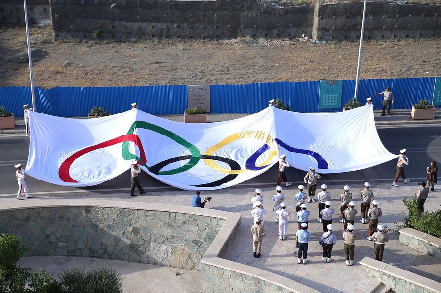 Iran NOC raises largest Olympic flag to mark Olympic Day 2023