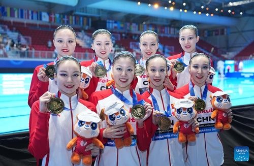 China wins second gold in artistic swimming at Singapore world championships