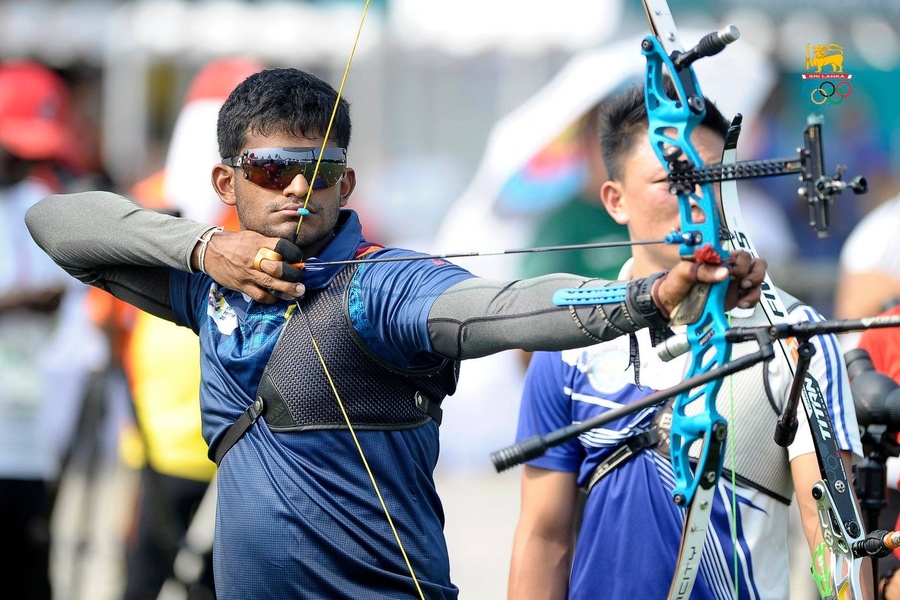 Sri Lankan archer Sajeev de Silva at the 2018 Asian Games in   Jakarta and Palembang. © Sri Lanka NOC
