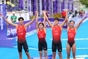Lin races to second triathlon gold of Aichi-Nagoya 2026