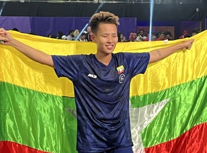 Gold for Myanmar in women's teqball