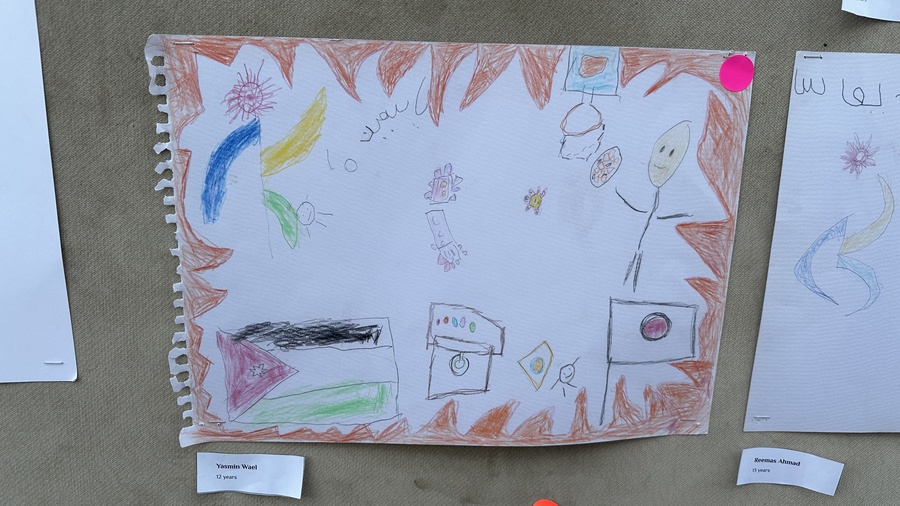 Two drawings by children with Down’s syndrome among Jordan exhibits in Aichi-Nagoya
