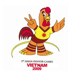 <p>The mascot of the 3rd Asian Indoor Games is the Ho chicken, a distinctly Vietnamese rare breed of chicken. The chicken is familiar with Vietnamese people. According to folklore, the chicken, particularly the rooster, has the five qualities of a man of honor: literary, martial arts, physical strength, humanity and loyalty.<br /><br />The image of a Ho chicken rising himself to welcome the sun is like Vietnam's sports industry's readiness to welcome Asian sports.</p>