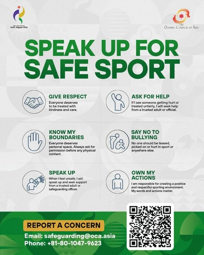 OCA steps up ‘safe sport’ campaign at Asian Games