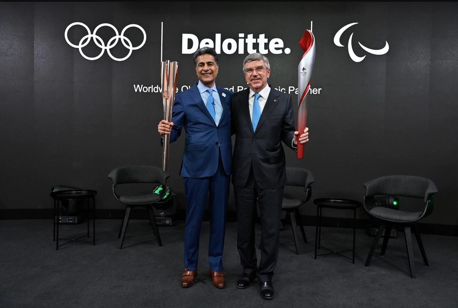 Punit Renjen, Deloitte Global CEO, and IOC President Thomas Bach. ©  IOC