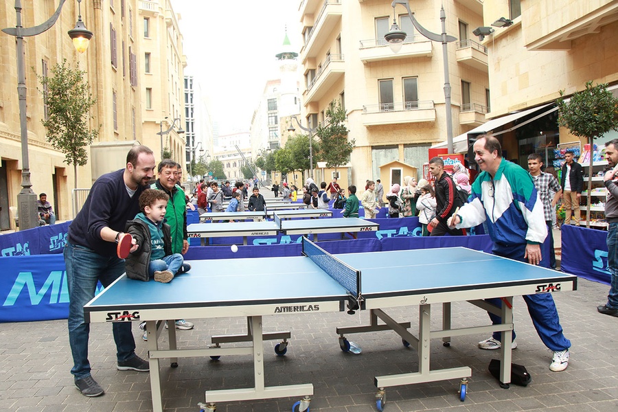 Lebanese citizens enjoying table tennis at World Table Tennis Day 2019. © ITTF