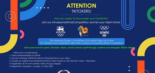 Sri Lanka NOC to run TikTok competition for Olympic Day 2024