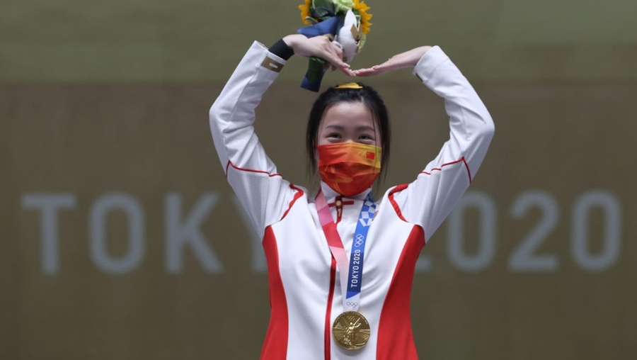 China's Yang Qian became an instant global sensation when she won the first gold medal at Tokyo 2020 on Saturday, July 24, 2021. © Getty Images