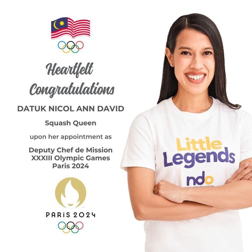 Squash legend Nicol David bound for Paris 2024 as Malaysia’s Deputy Chef de Mission