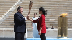 Japan receives Olympic flame in Athens ceremony