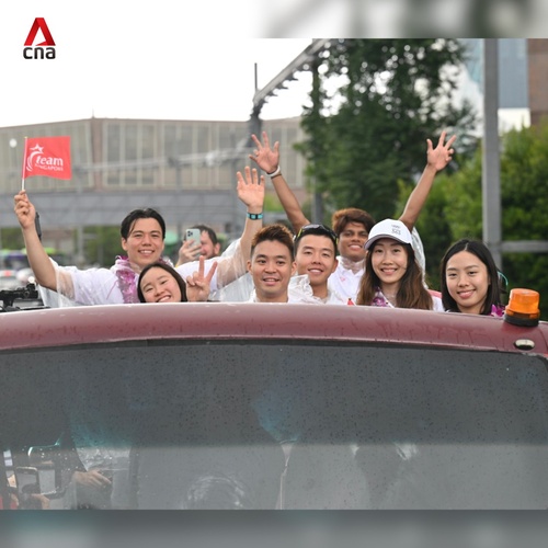 Singapore’s Paris 2024 delegation enjoy open-top bus parade