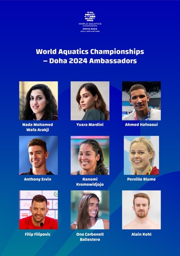 Doha 2024 announces nine athlete ambassadors for World Aquatics Championships