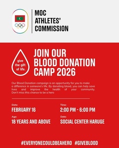 Maldives NOC Athletes’ Commission to hold blood donation camp