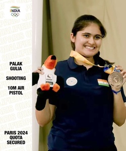 Pistol shooter Palak Gulia bags Paris Olympics berth for India